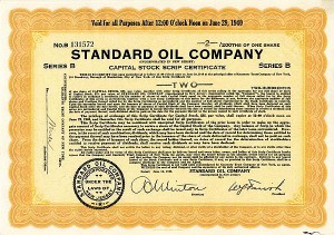 Standard Oil Co. of New Jersey - Stock Certificate